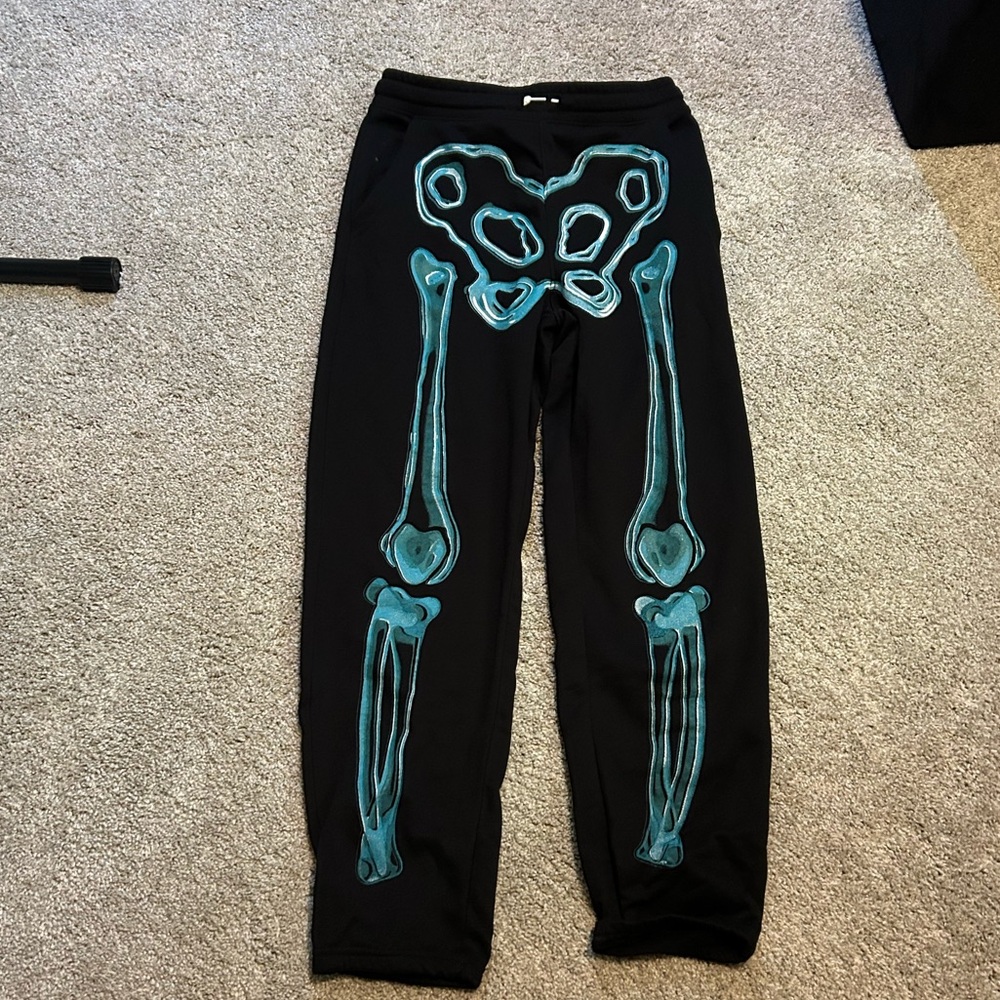 Old Navy Black and Blue Skeleton Print Kids Joggers